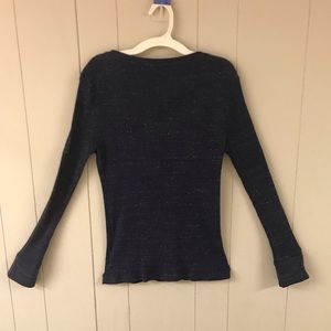 Cute navy blue long sleeve shirt (tight fit)
